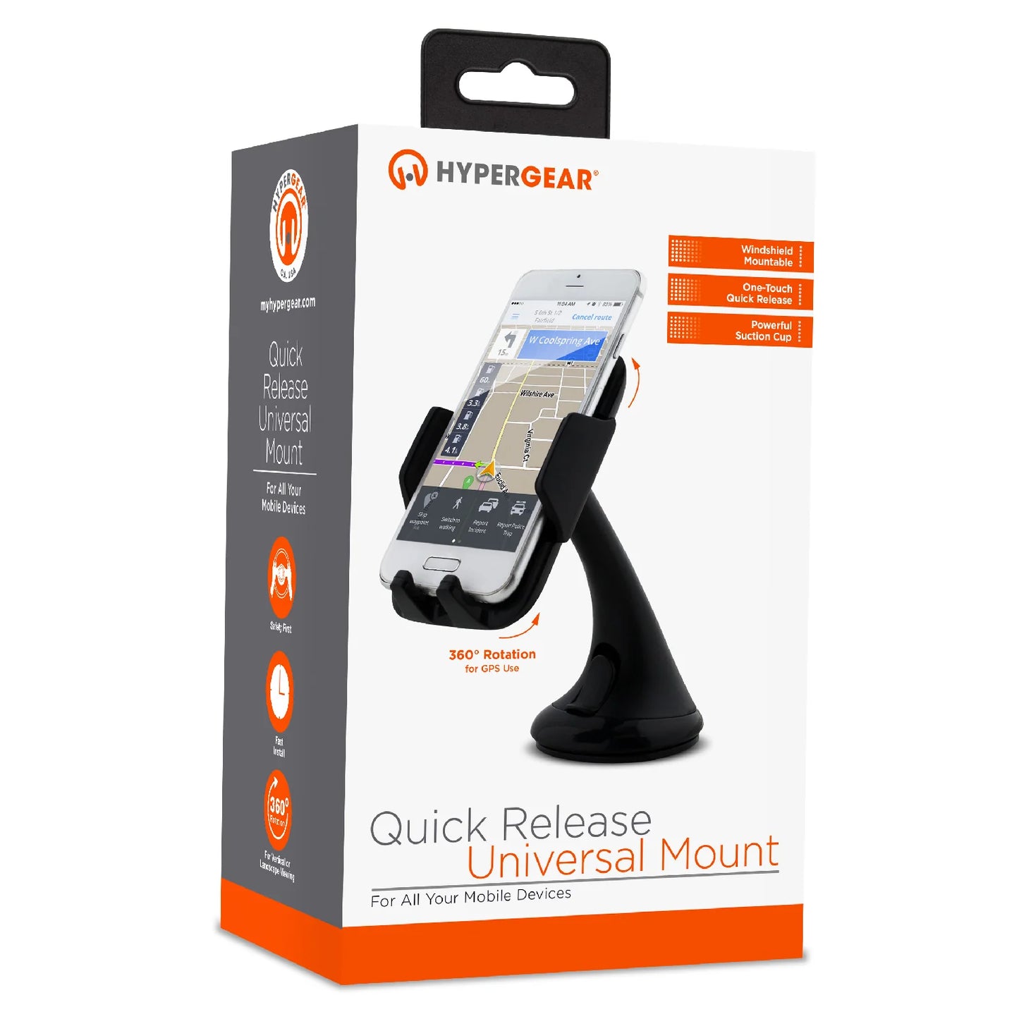HyperGear Quick Release Universal Car Mount – Adjustable 360° Cradle for Smartphones