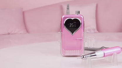 Heart Portable Rechargeable Nail Drill Machine – 35,000 RPM Professional Manicure & Pedicure Kit